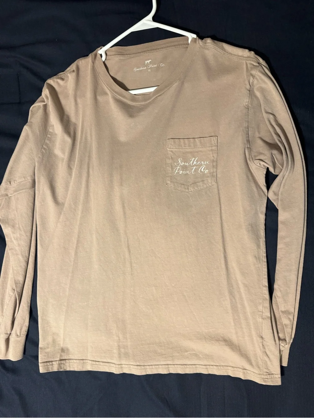 Southern Point Co. Men's Long Sleeve Pocket Tee — Tan